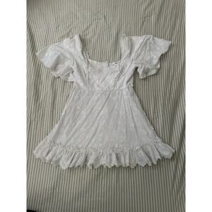 Showpo White Floral Lace Dress